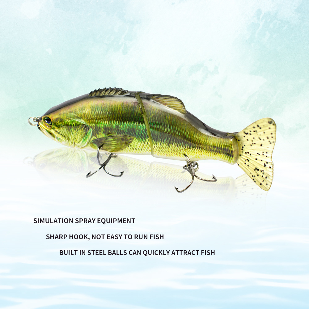 Multi-section Fish Hard Bait PVC Soft Bait S-shaped Swimming Posture Bait Lure - Image 5