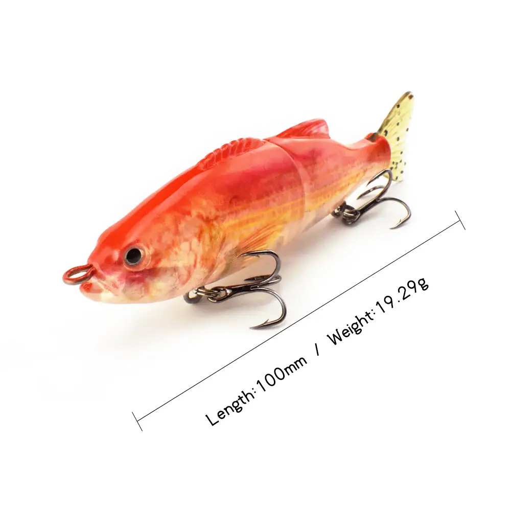 100mm PVC Soft Tail 2 Sections Simulation Bait ABS Plastic