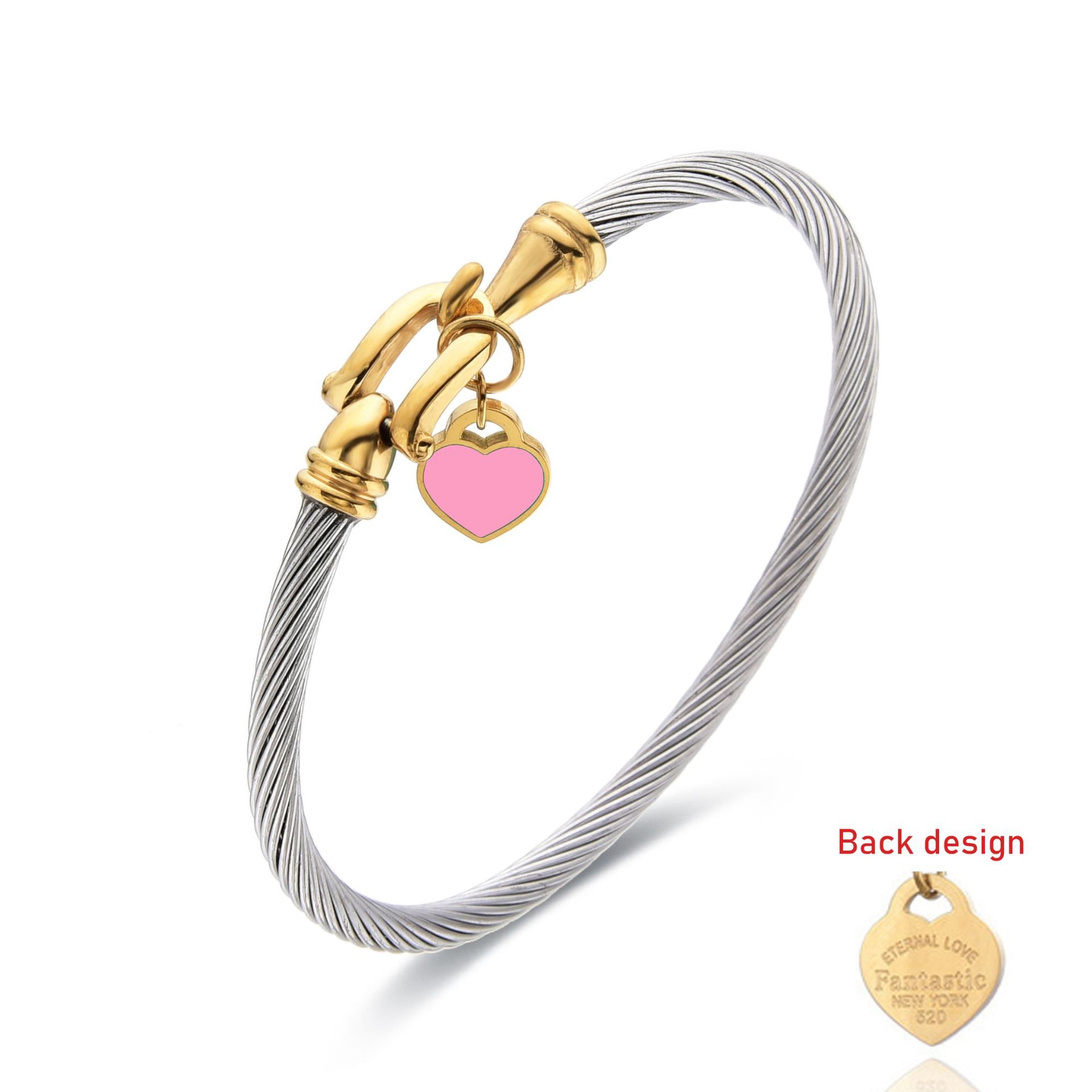 U Head Hooks Titanium Steel Wire Rope Bracelet