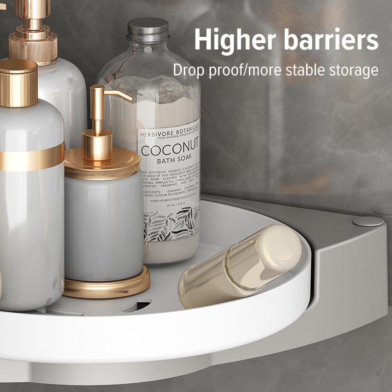Rotating Bathroom Triangle Storage Rack Wall-mounted Punch-free Corner Shower Gel