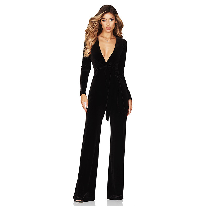 Title 3, Autumn And Winter Long Sleeve Wide Leg Jumpsuit