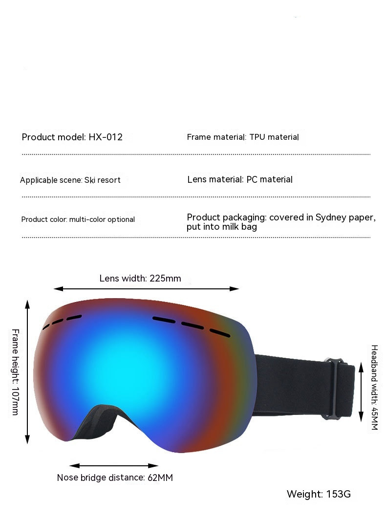 Title 1, Spherical Ski Double-layer Anti-fog HD Large Vi...