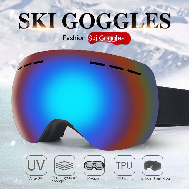 Title 2, Spherical Ski Double-layer Anti-fog HD Large Vi...