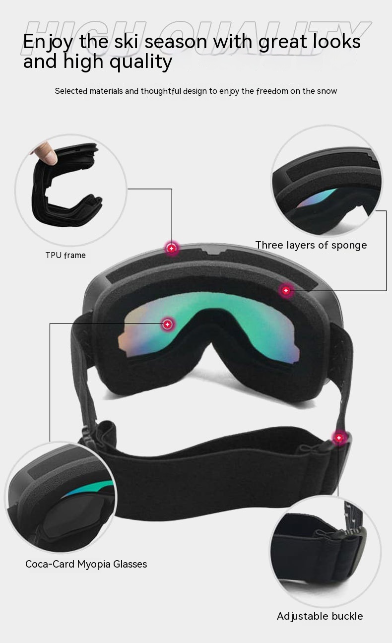 Title 8, Spherical Ski Double-layer Anti-fog HD Large Vi...