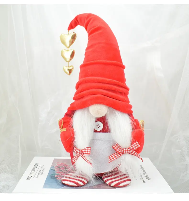 Cross-border Christmas Ornament Gift Red Faceless Elderly Baby Doll