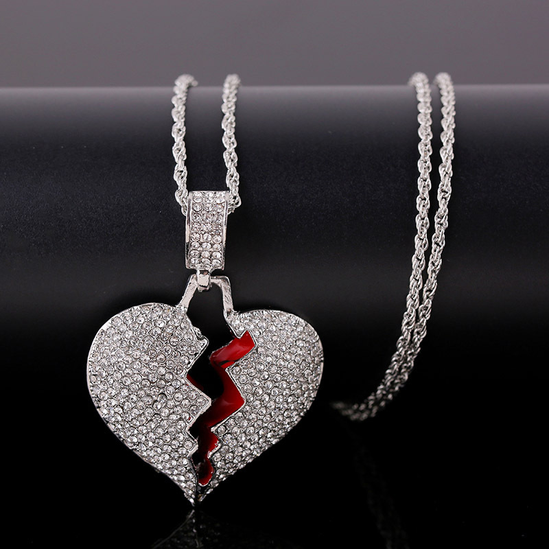 Big Broken Heart Pendant Necklace
