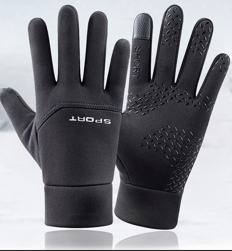 Warm With Velvet Waterproof Two Finger Men's Gloves - Image 7