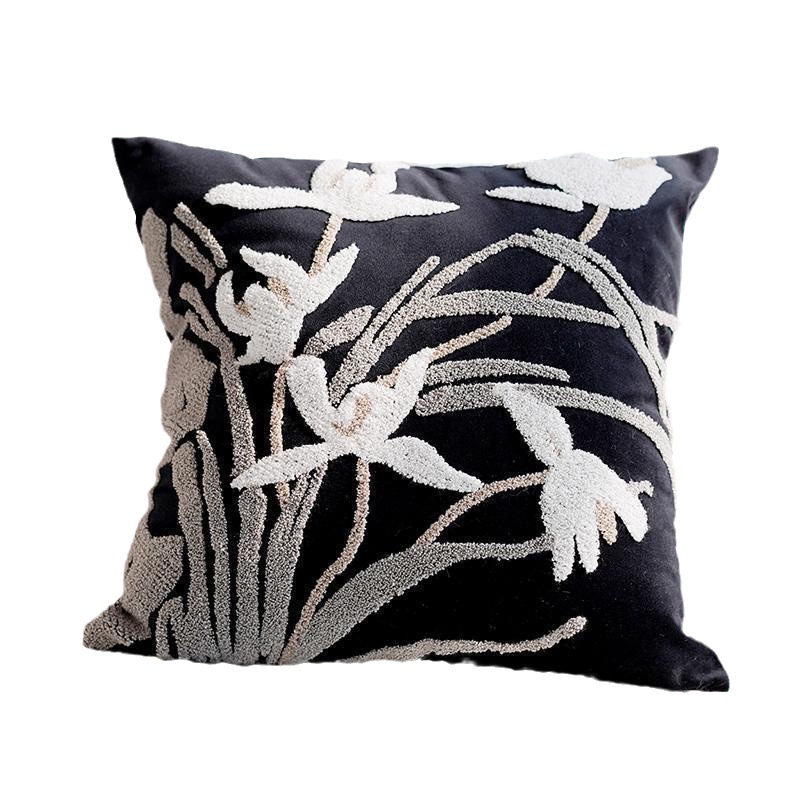 Modern Minimalist Living Room Sofa Cushion Plant Leaves Tufted Pillow Cover