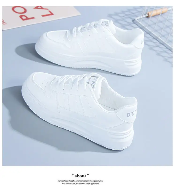 Women's All-matching Casual Sports Leather Summer White