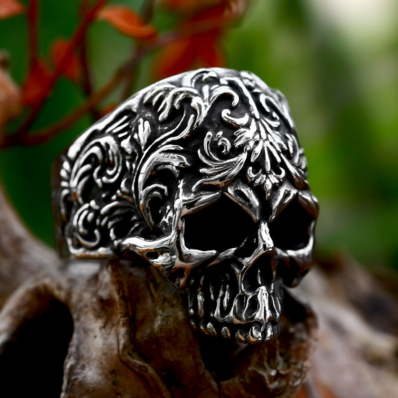 Title 2, Punk Style Hip-hop Skull Titanium Steel Ring fo...