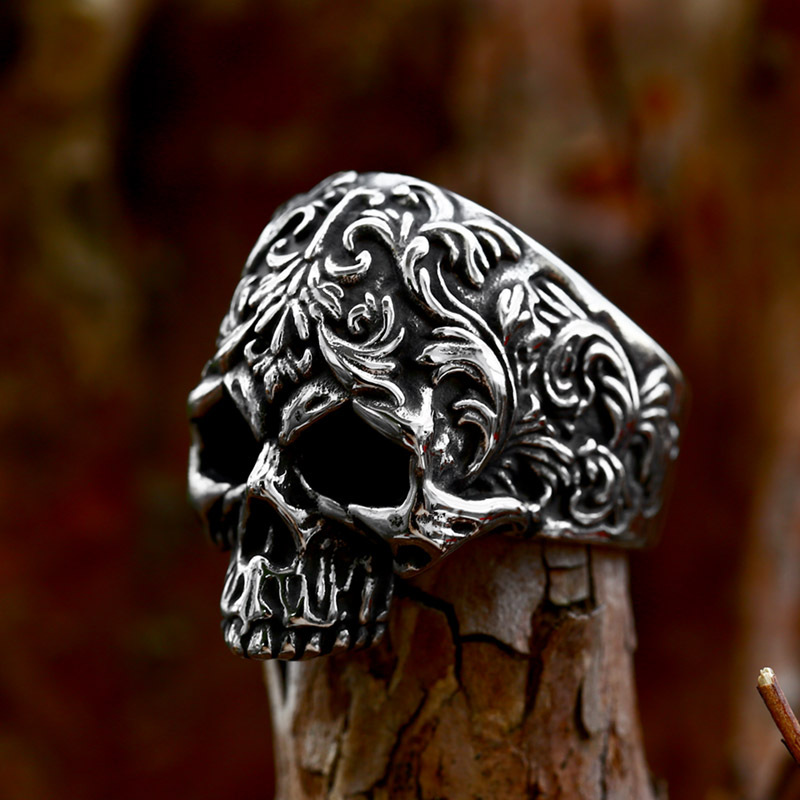 Title 3, Punk Style Hip-hop Skull Titanium Steel Ring fo...