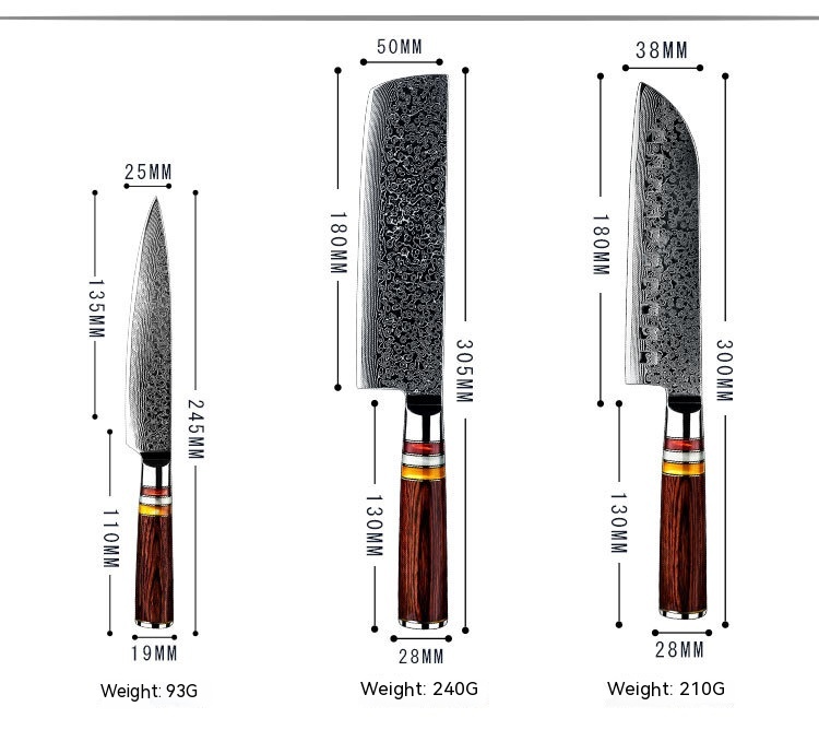 Household Chef Knife AUS10 Steel Core