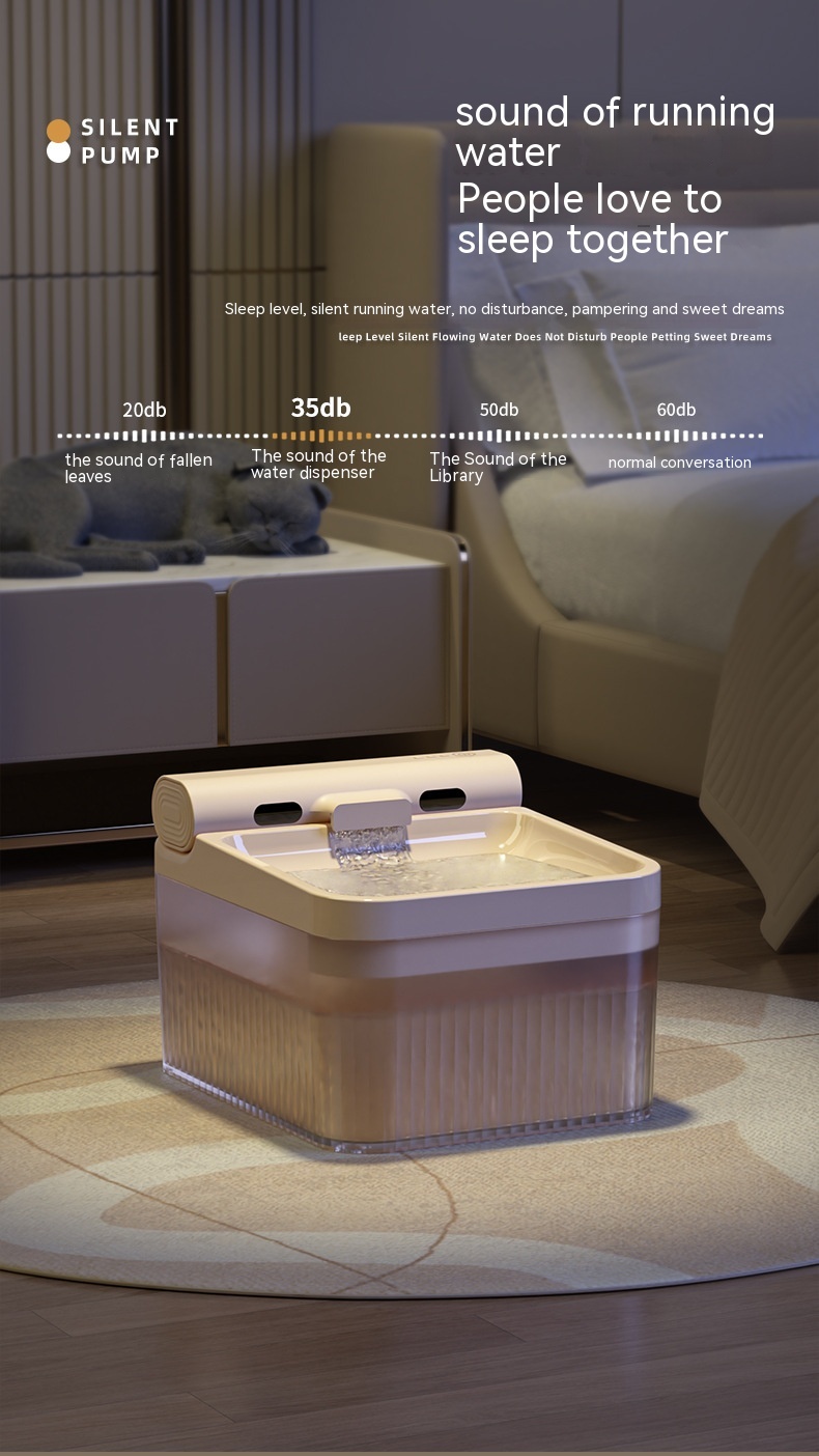 Plastic Pet Smart Water Dispenser Good-looking Triple Filter Drinking Bowl 4L Large Capacity Cat Water Feeder Pets Products