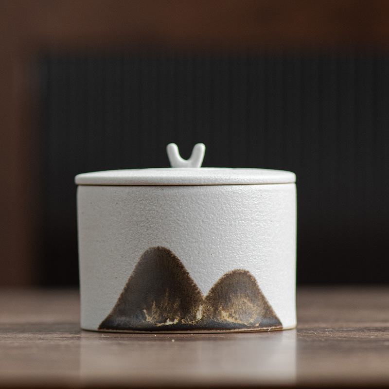 Yuanshan Stoneware Business Office Ashtray With Lid - Image 13