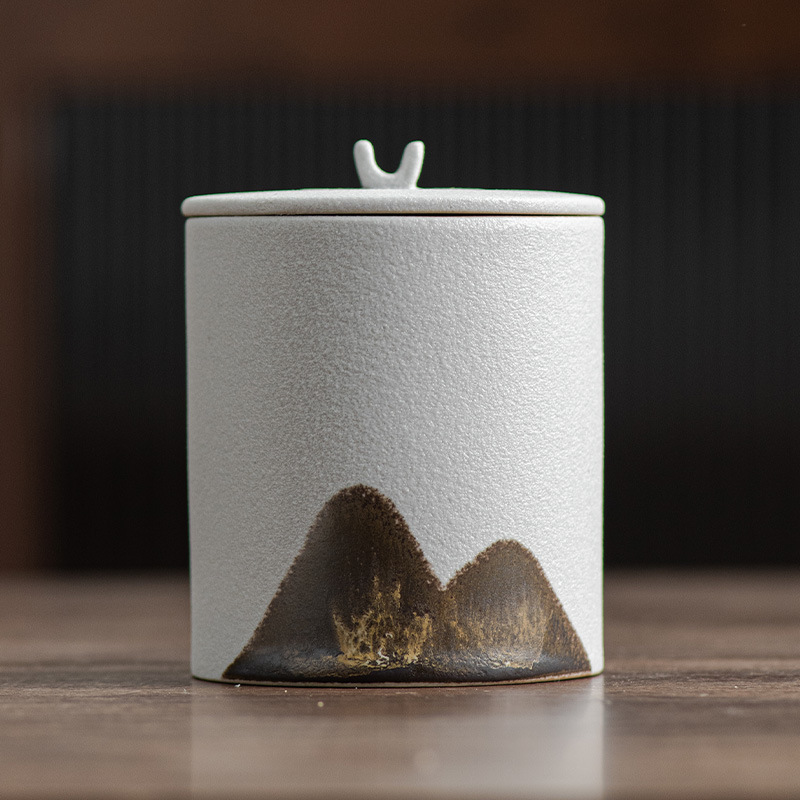 Yuanshan Stoneware Business Office Ashtray With Lid - Image 4