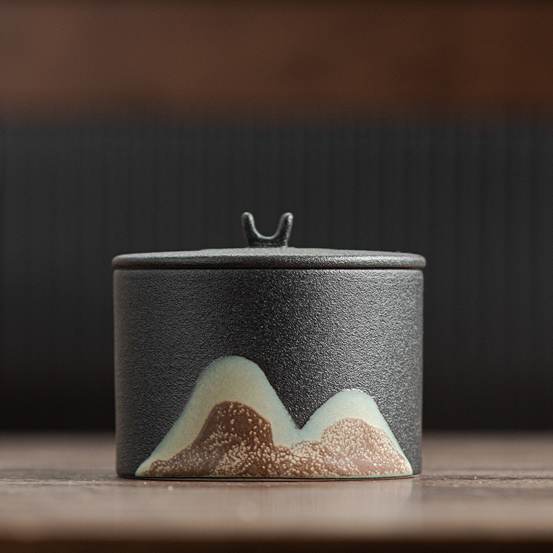 Yuanshan Stoneware Business Office Ashtray With Lid - Image 10