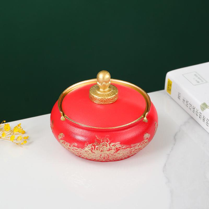 Ashtray Creative Personality Large Retro New Chinese Style Ceramic Ashtray Home Living Room Office Trend Ashtray