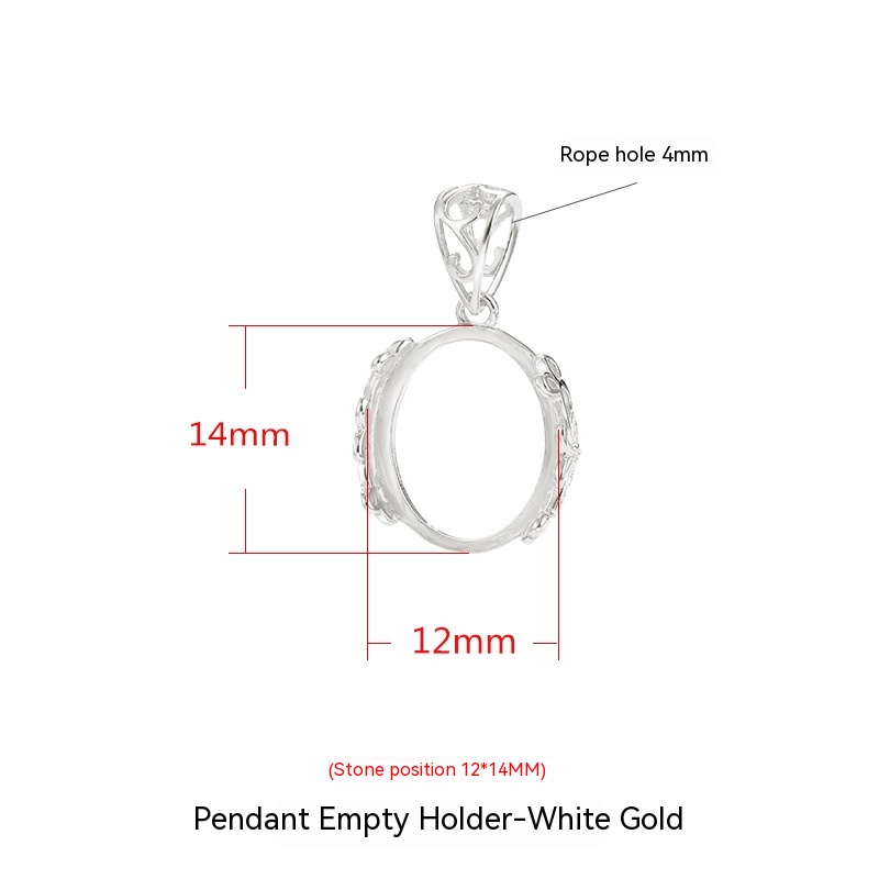 S925 Sterling Silver Pendant Empty Holder Retro Fashion