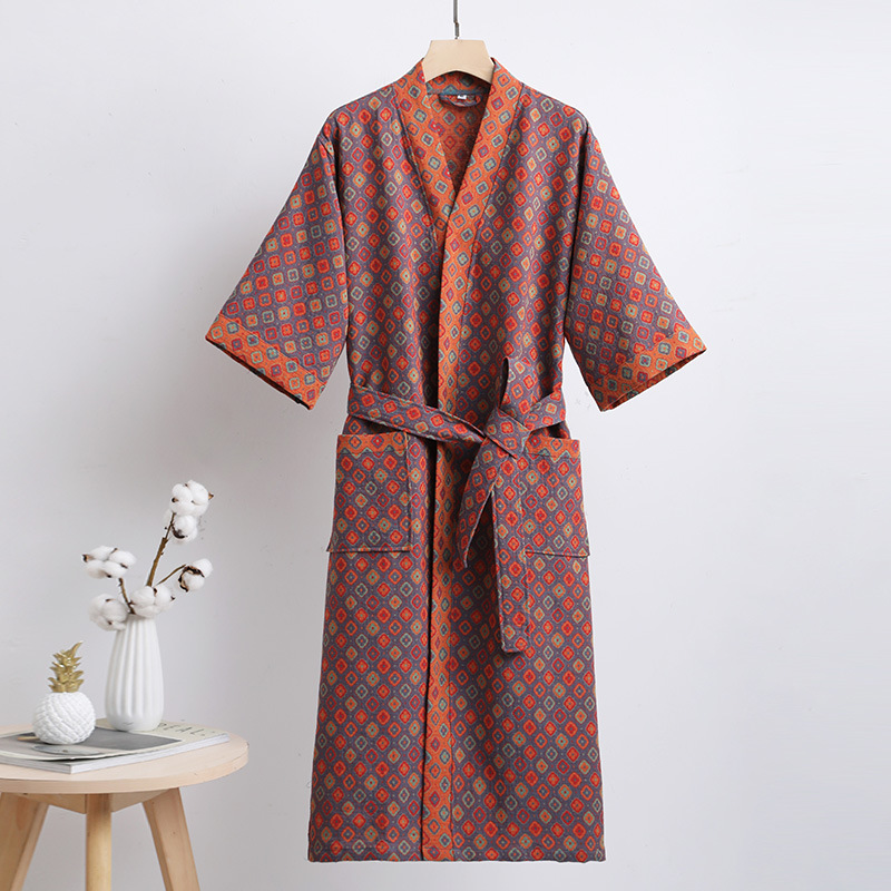 Title 2, Pure Cotton Double-layer Gauze Bathrobe Spring ...