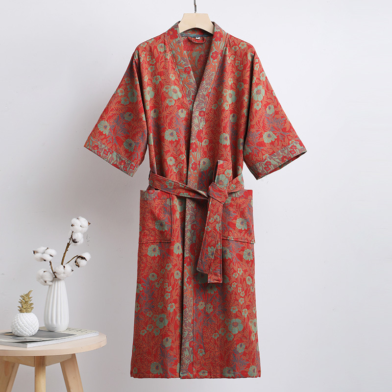 Title 3, Pure Cotton Double-layer Gauze Bathrobe Spring ...