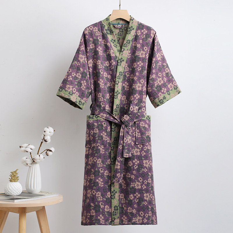 Title 4, Pure Cotton Double-layer Gauze Bathrobe Spring ...