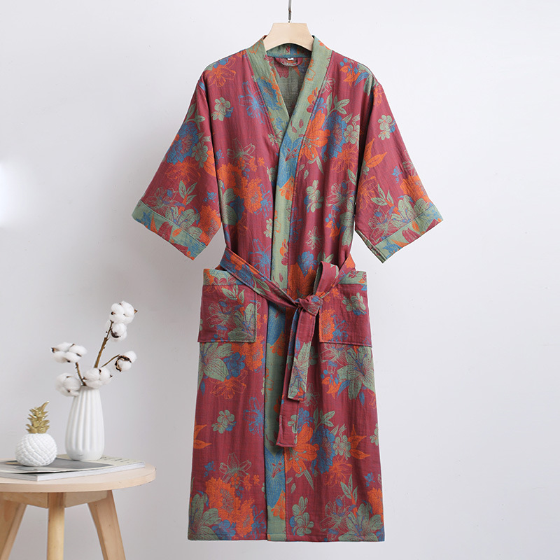 Title 6, Pure Cotton Double-layer Gauze Bathrobe Spring ...