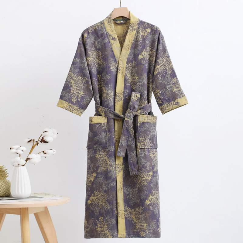 Title 7, Pure Cotton Double-layer Gauze Bathrobe Spring ...