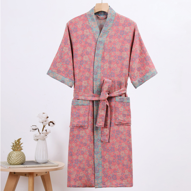 Title 8, Pure Cotton Double-layer Gauze Bathrobe Spring ...