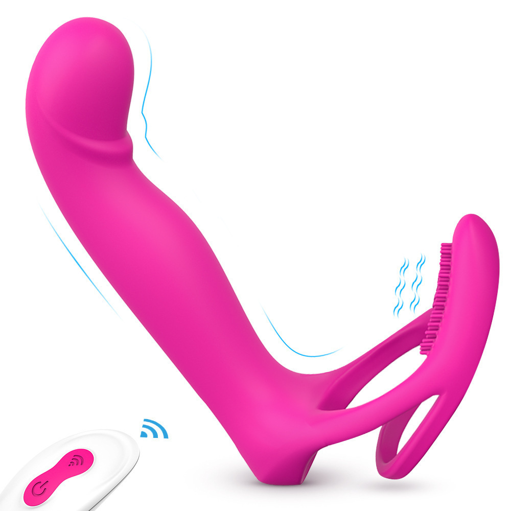Double-layer Sperm Locking Prostate Massager For Men And Women Remote Control Double Plug Horseshoe Ring - Image 9