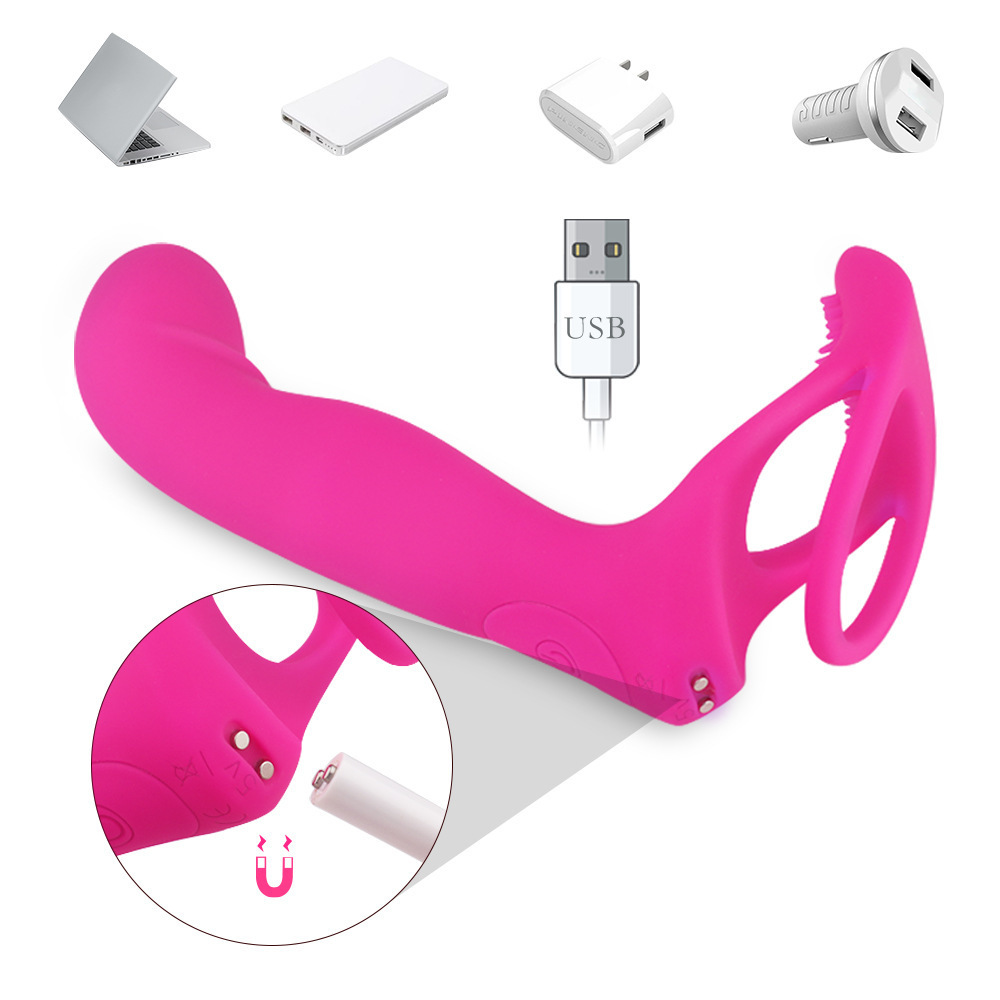 Double-layer Sperm Locking Prostate Massager For Men And Women Remote Control Double Plug Horseshoe Ring - Image 15