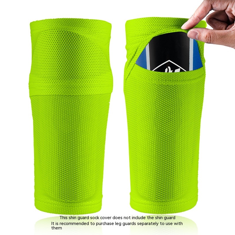 Double-layer Breathable Mesh Football Shin Guard Socks