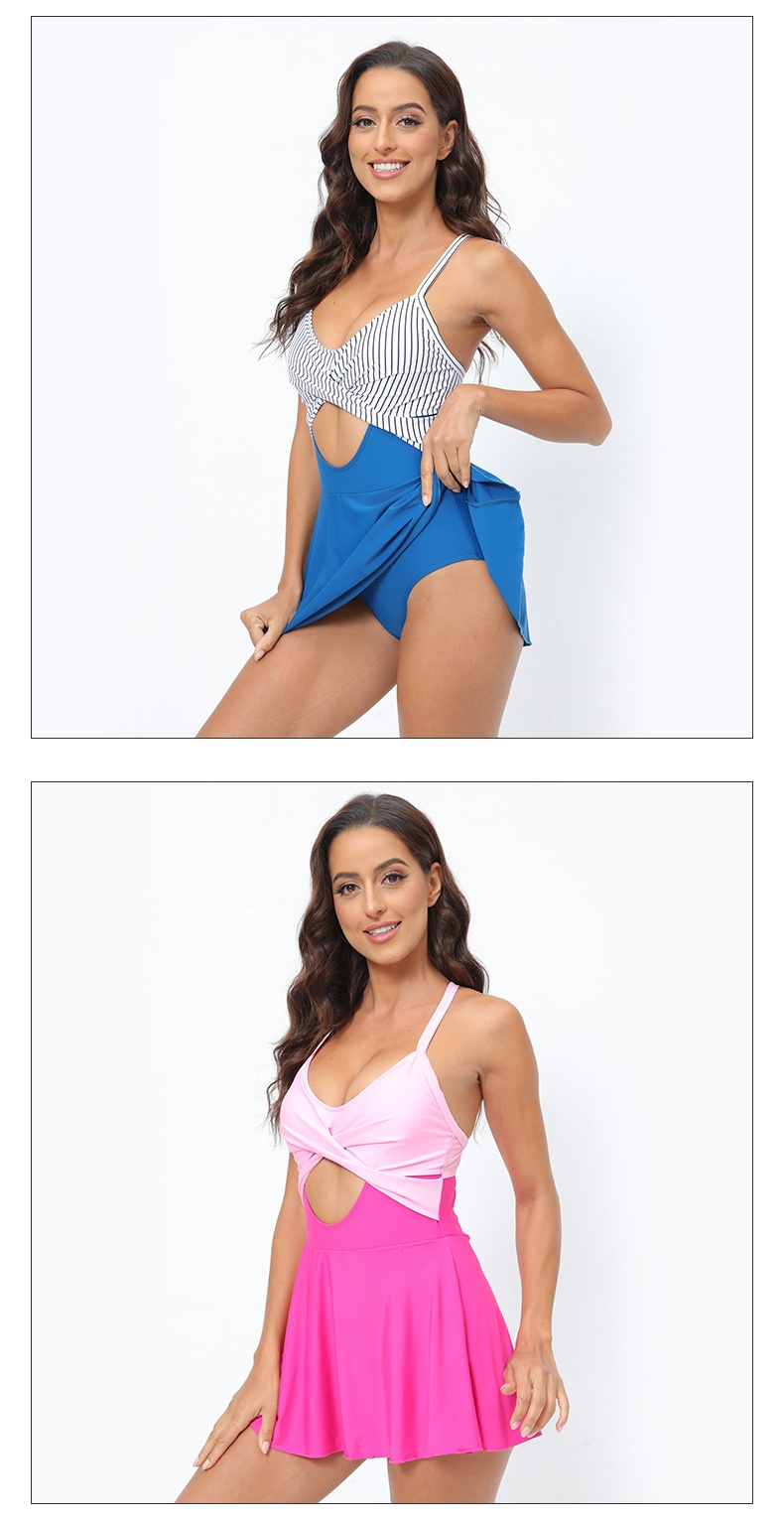 Women's Solid Color Cross Oversized Jumpsuit With Strap Skirt - Image 10
