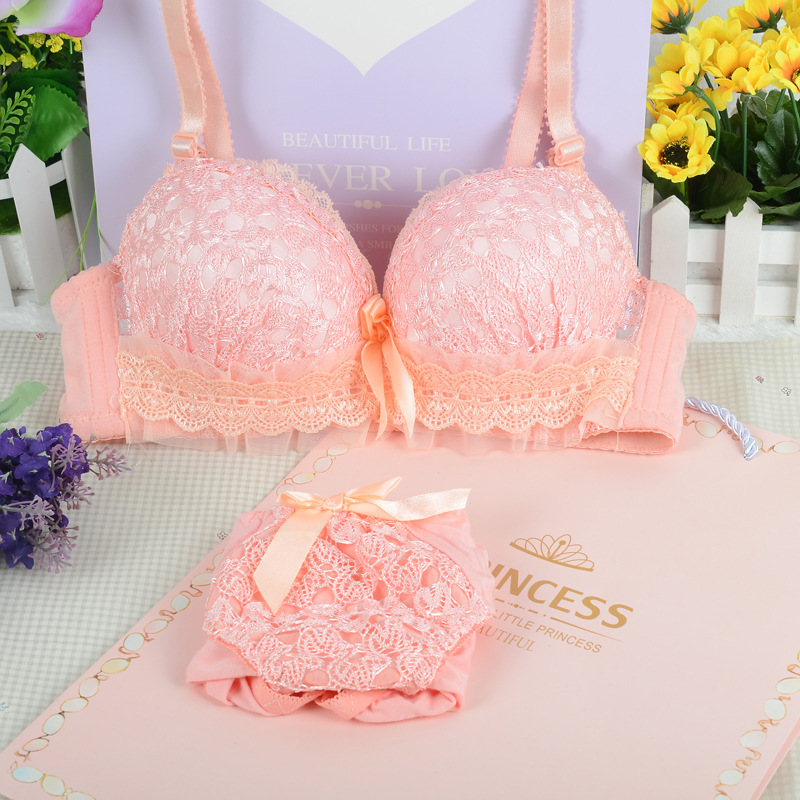 Title 7, Lace Thin Cute Girly Bra Set