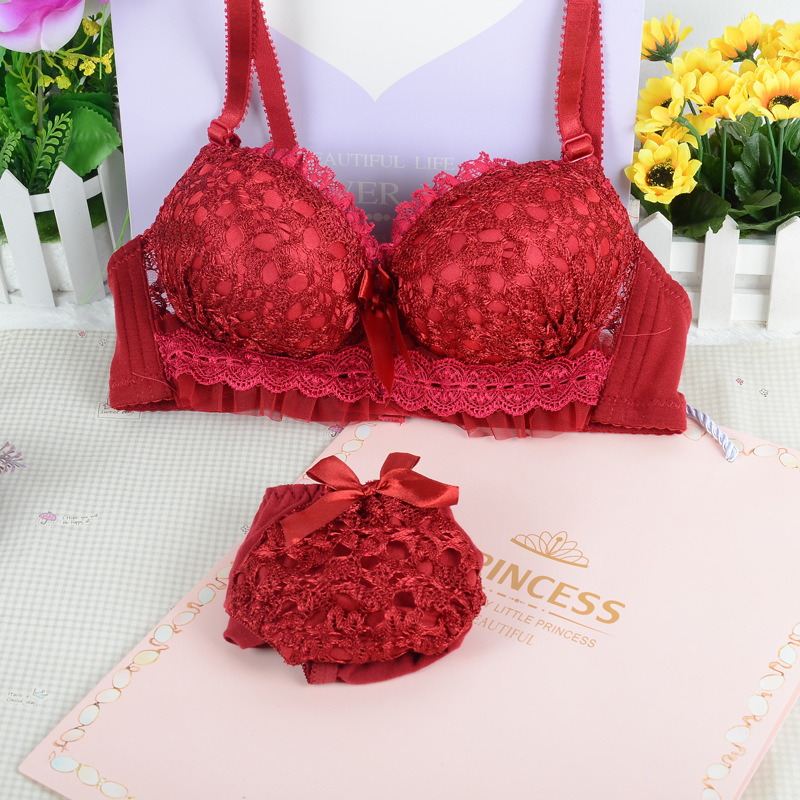 Title 9, Lace Thin Cute Girly Bra Set