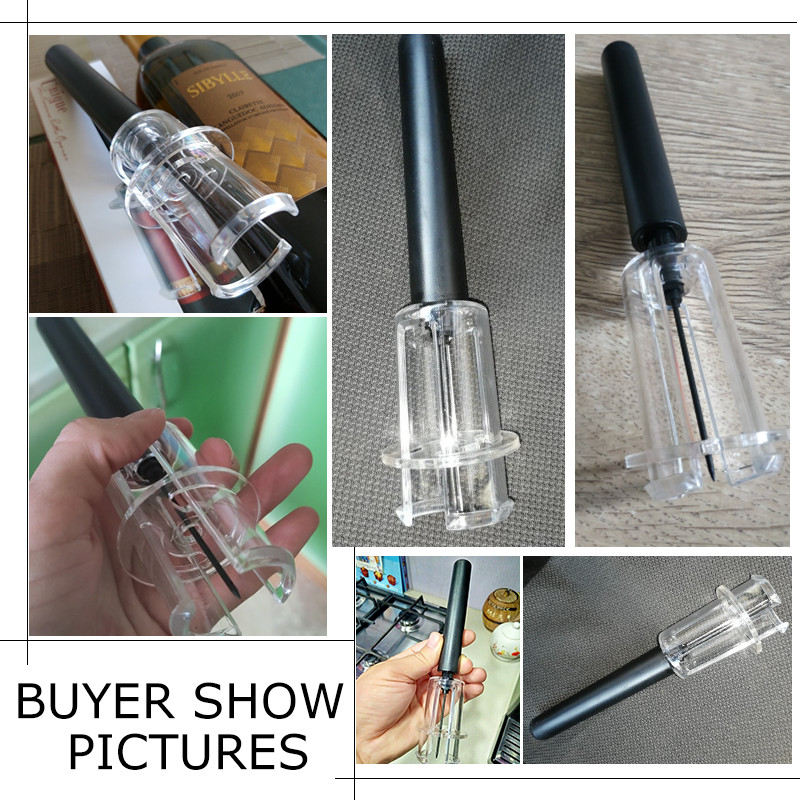 Открывалка для вина с резаком для фольги, открывалка для бутылок вина под давлением воздуха. Легкое средство для удаления пробки. Штопор. Аксессуары для бара из нержавеющей стали. Кухонные принадлежности. Открывалка для бутылок вина под давлением воздуха. Набор из четырех частей. Цилиндр.