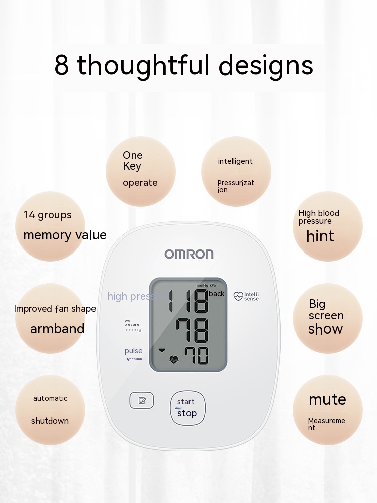 Title 2, Upper Arm Electronic Blood Pressure Meter House...