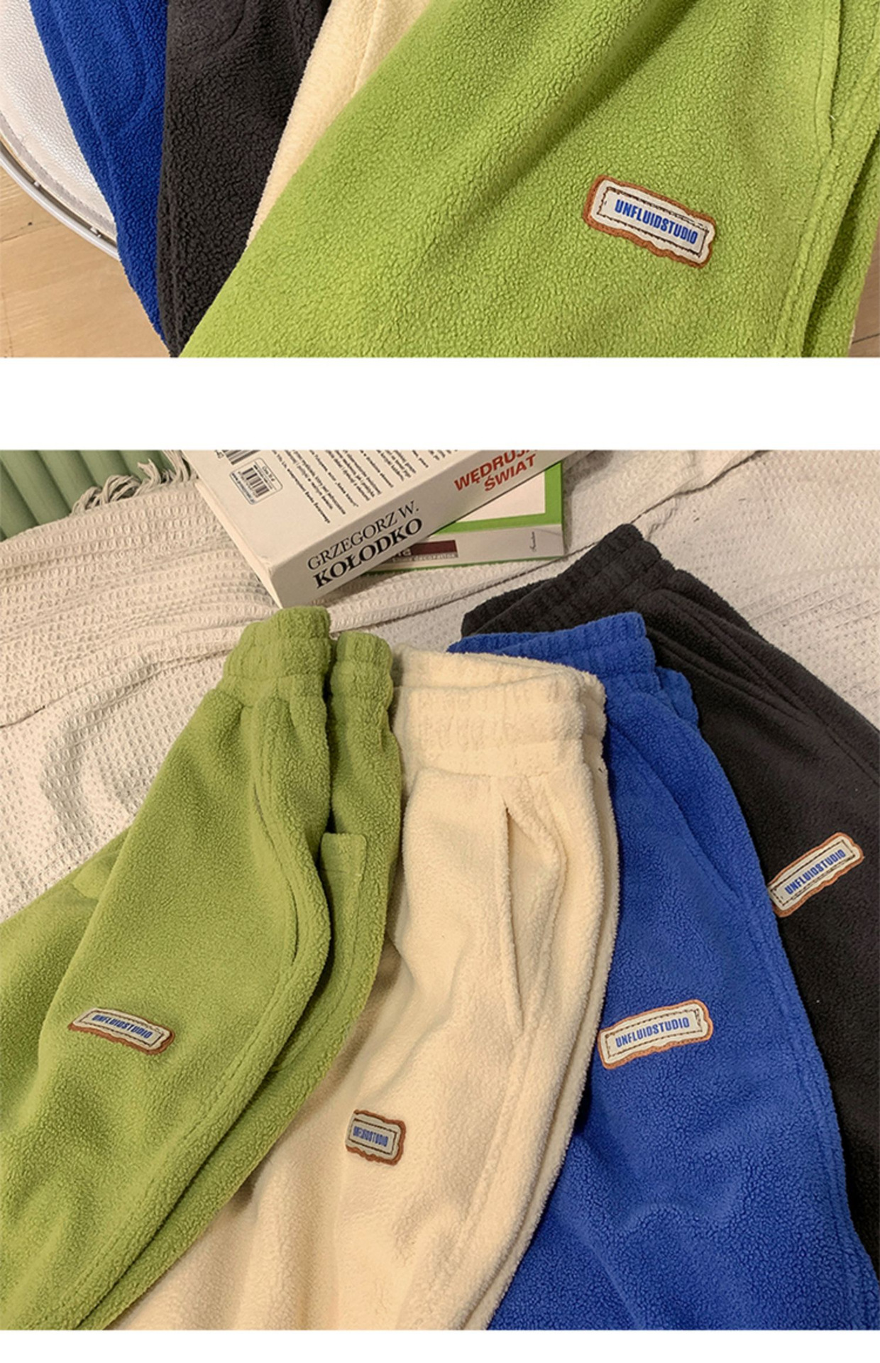 High Waist Slimming Thickened Lambswool Warm Casual Pants Women