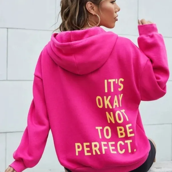Women's Multi color Letters Printed All matching Casual Long Sleeve Sweatshirt Rose Red - Shop at LoveMi