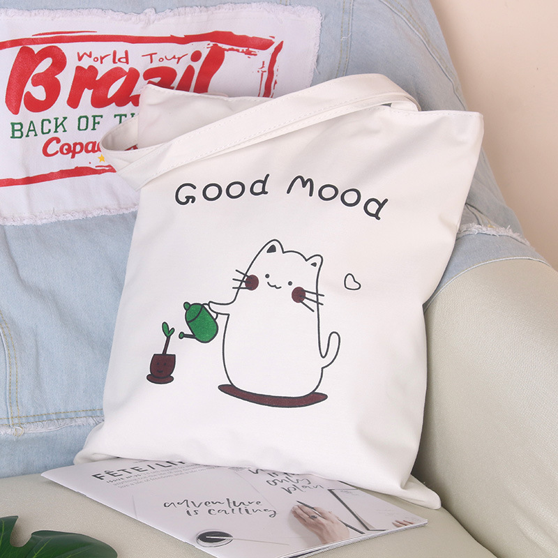 Women's Canvas Bag New Shoulder Handbag Student Tote One Piece — foto 13