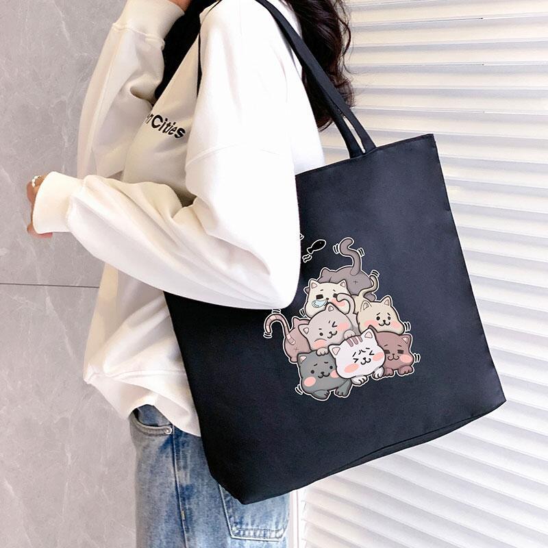 Women's Canvas Bag New Shoulder Handbag Student Tote One Piece — foto 66