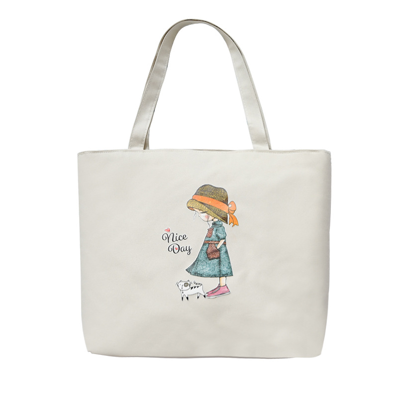 Women's Canvas Bag New Shoulder Handbag Student Tote One Piece — foto 47