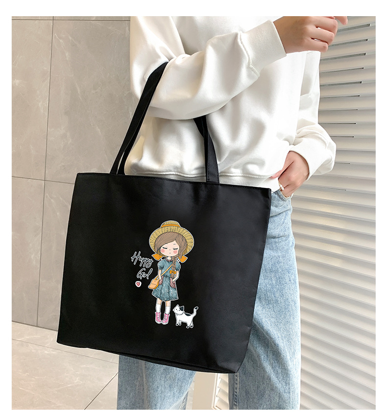 Women's Canvas Bag New Shoulder Handbag Student Tote One Piece — foto 23