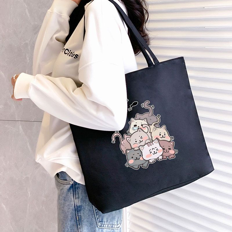 Women's Canvas Bag New Shoulder Handbag Student Tote One Piece — foto 11