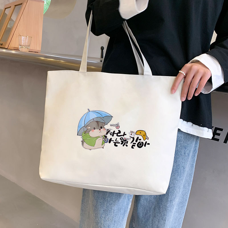 Women's Canvas Bag New Shoulder Handbag Student Tote One Piece — foto 42