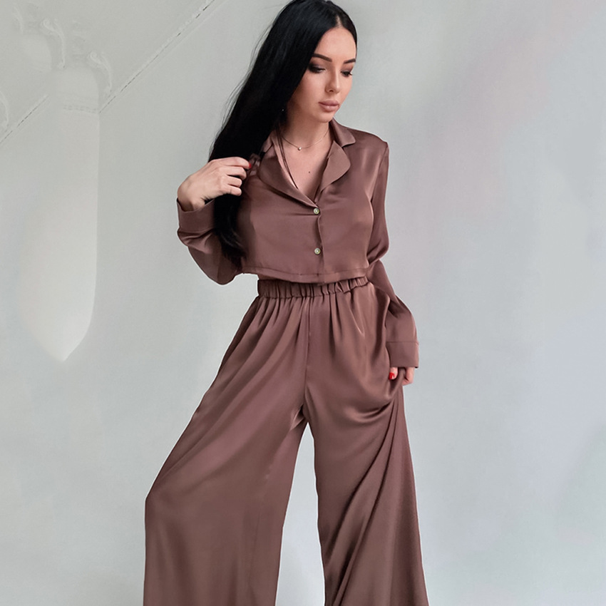 Title 6, Fashion Short Top Two-piece Set Baggy Pajama Pa...