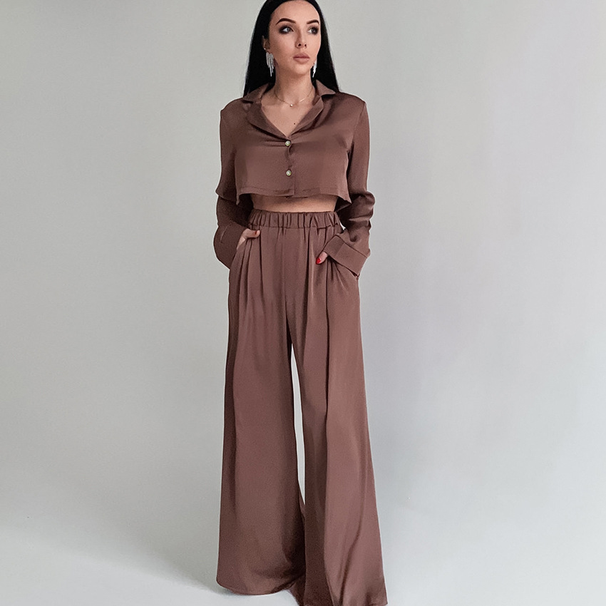 Title 7, Fashion Short Top Two-piece Set Baggy Pajama Pa...