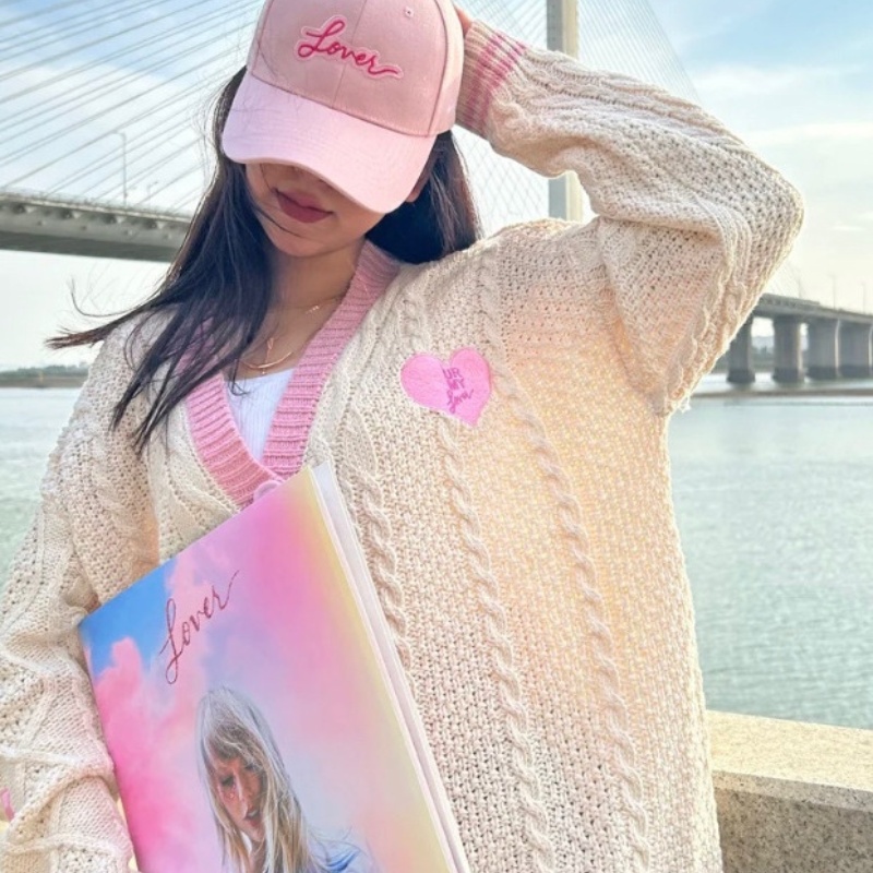 Women's V-neck Single Breasted XINGX Embroidered Sweater Cardigan