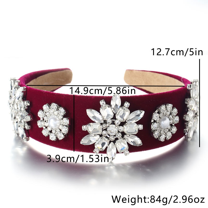 Retro Baroque Pearl Rhinestone Headband - Image 9