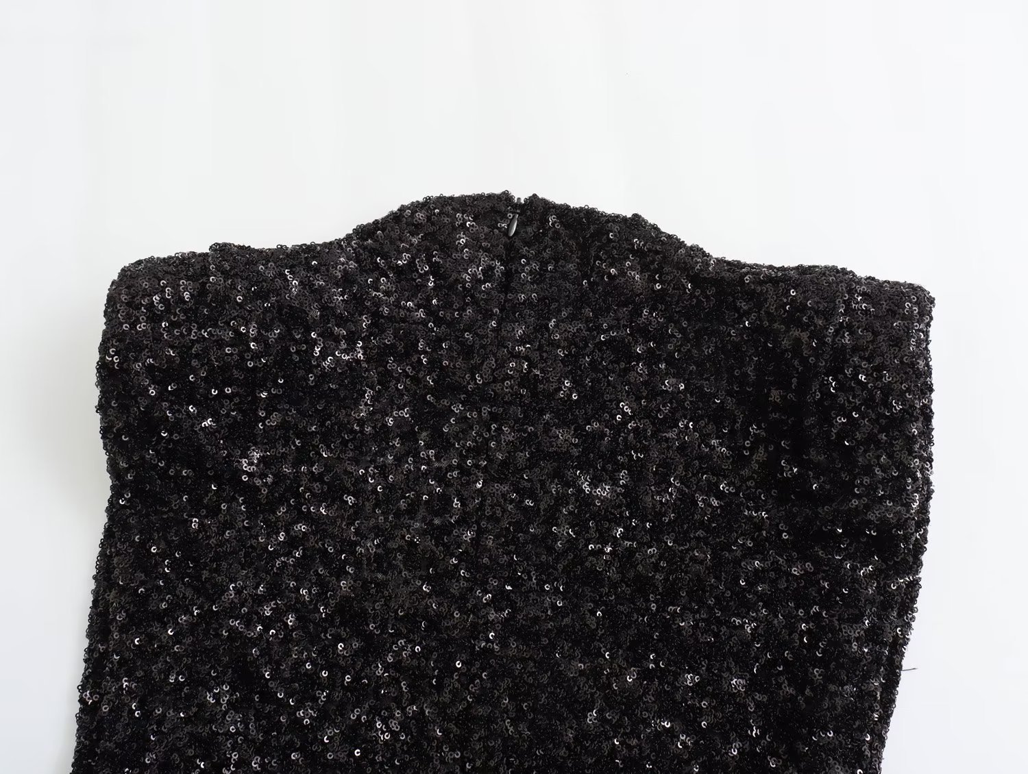 Winter Dress Sleeveless Strap Padded Shoulder Beads Decoration Mini Dress