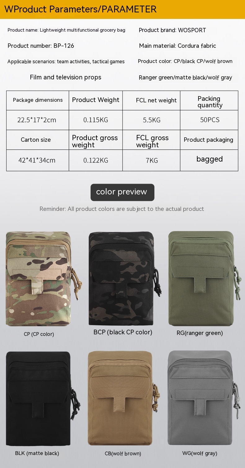 Title 1, Lightweight Multifunctional Sundries Bag Tactic...